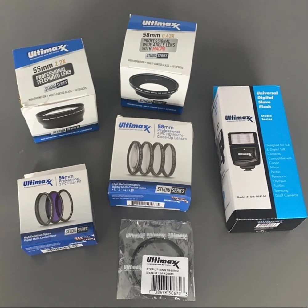Ultimaxx Professional Camera Accessories Lens & More lot HD